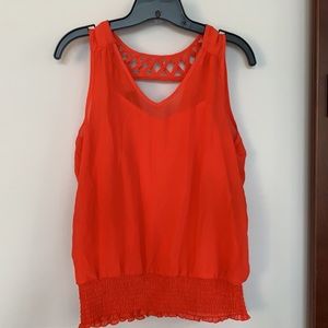 Red By & By sleeveless blouse
